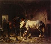 Saddling the horses Wouterus Verschuur